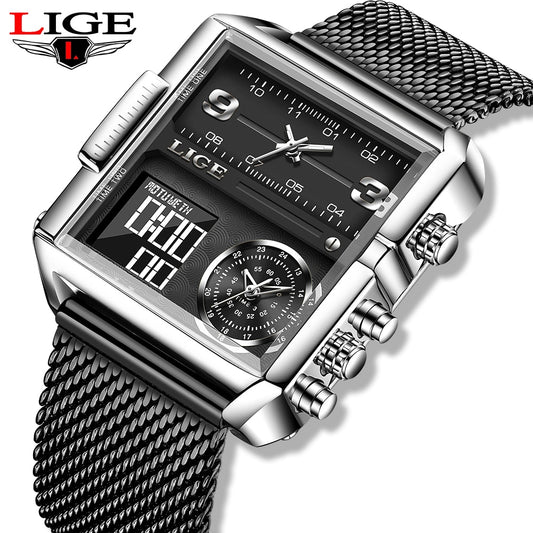 Relógio Lige Luxury com 03 mostradores